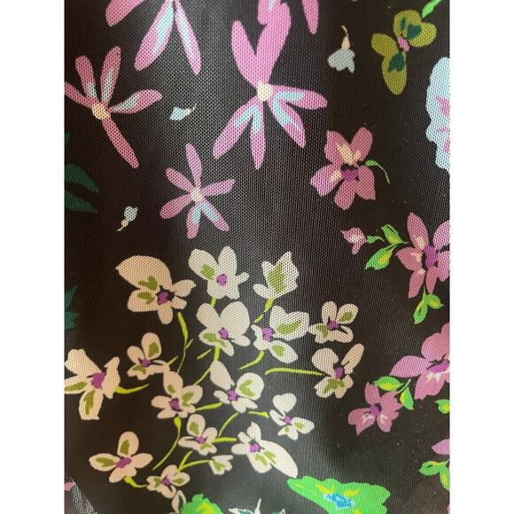 NEW Afrm floral midi bodycon mock neck black midi Katia dress medium - Picture 10 of 10